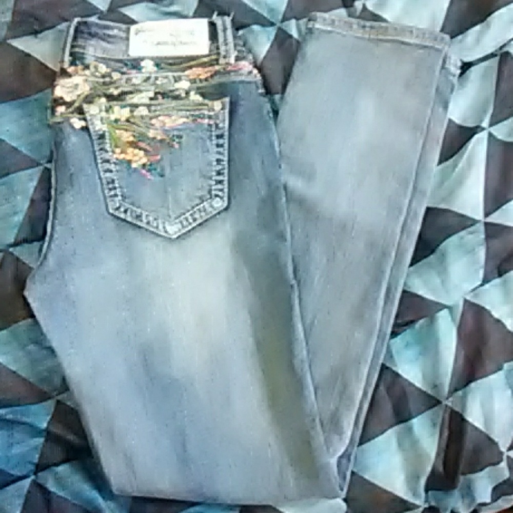 Grace In LA embossed skinny Jeans